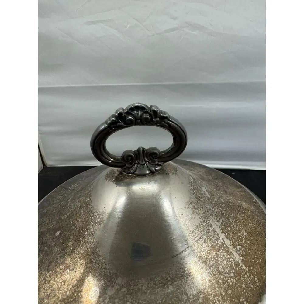 Vintage Winthrop Silverplate Ice Bucket Lid 245 Ornate Barware Wine Chiller